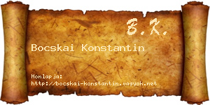 Bocskai Konstantin névjegykártya